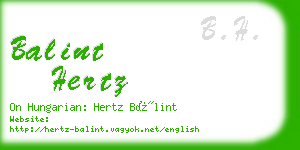 balint hertz business card